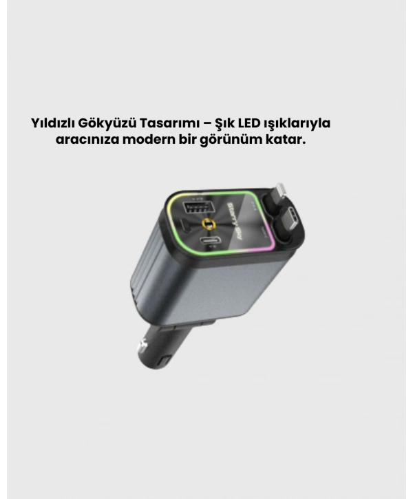 Ford, Opel, Volvo, Skoda Araçlar için 66W Çoklu Hızlı Şarj Cihazı