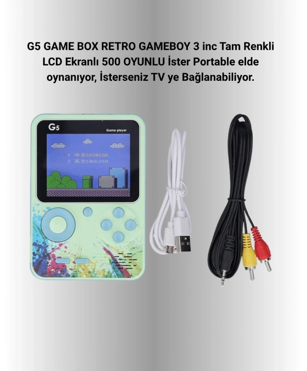G5 Game Box Retro Mini Oyun Konsolu – 500 Dahili Oyun