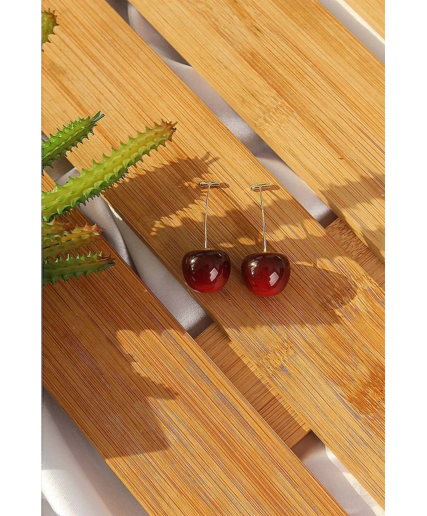 Gold Renk Kiraz Model Kadın Küpe