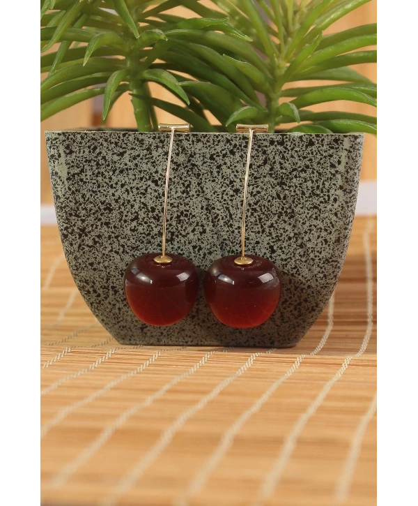 Gold Renk Kiraz Model Kadın Küpe