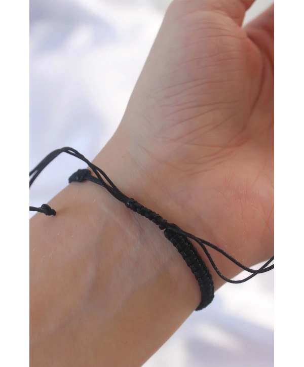 Gold Renk Zirkon Taşlı Taç Figür Makrome Bileklik