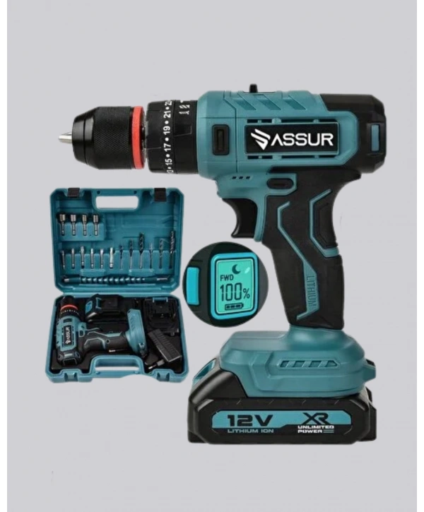 Güçlü Şarjlı Matkap Vidalama Çift Batarya