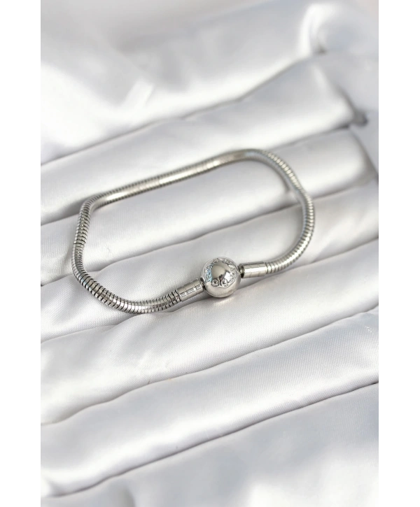 Gümüş Renk Pirinç Charm Bileklik