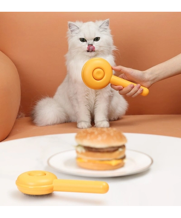 Hamburger Şekilli Otomatik Temizlenen Evcil Hayvan Fırçası (5047)