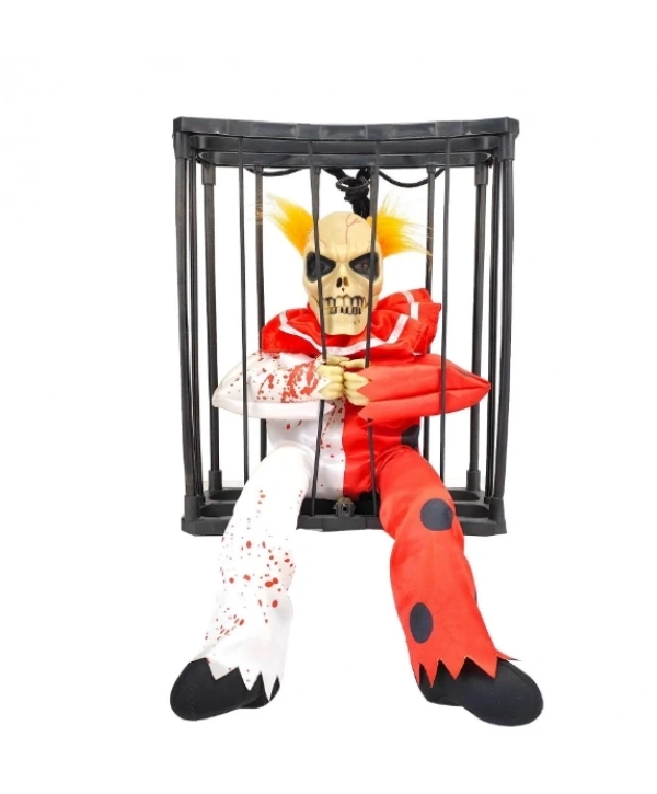 Hareketli Sesli Sensörlü Mahkum Joker İskelet Dekorasyon 22x27 cm (5047)