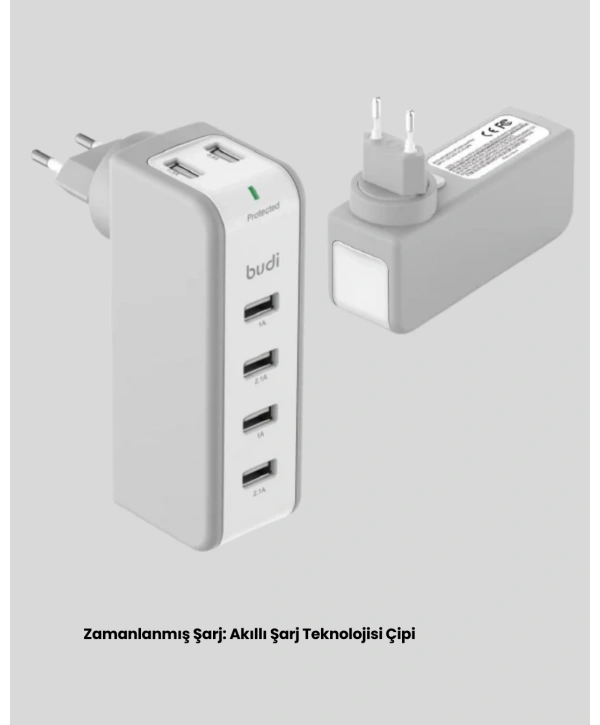 Hızlı Şarj Destekli Zaman Ayarlı USB Şarj Adaptörü