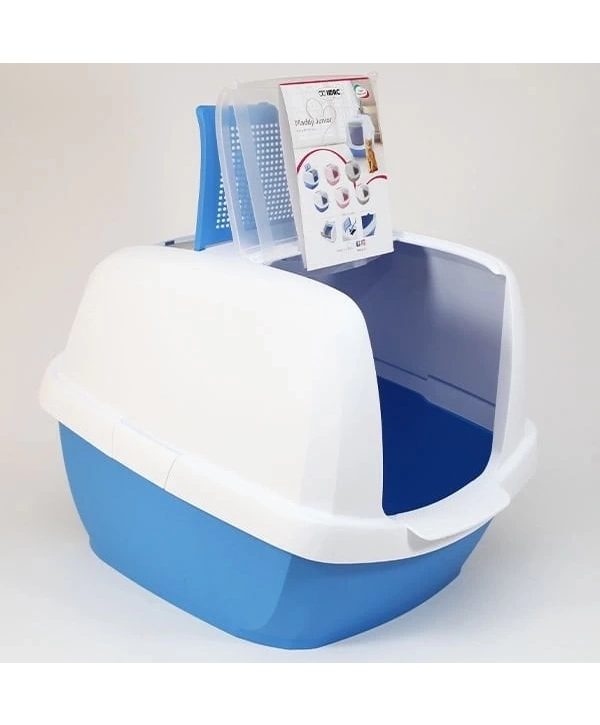 İmac Maddy Junior Üstü Açılır Kapalı Kedi Tuvaleti Mavi 57x43x41 Cm