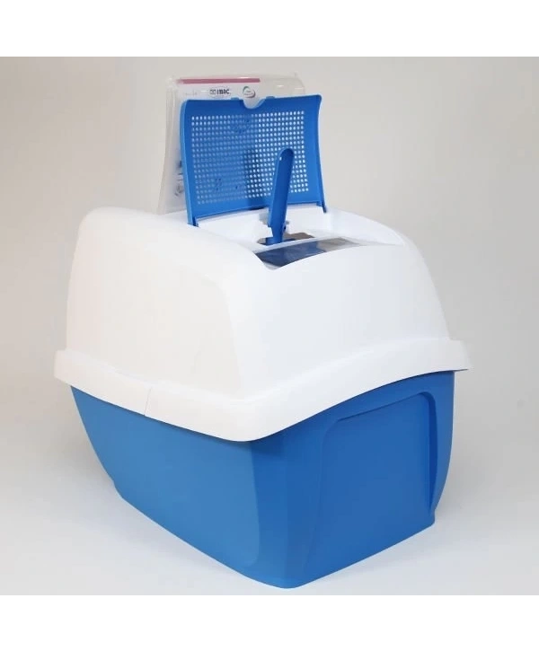 İmac Maddy Junior Üstü Açılır Kapalı Kedi Tuvaleti Mavi 57x43x41 Cm