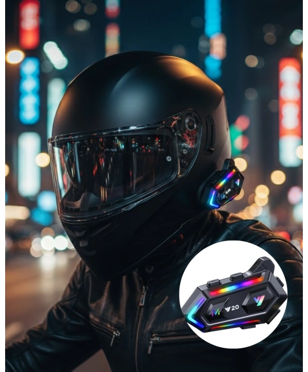 IPX6 Su Geçirmez Intercom 1000m Bağlantı 1000mAh Batarya RGB Işıklı