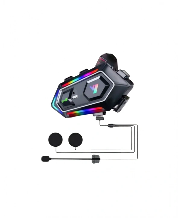 IPX6 Su Geçirmez Intercom 1000m Bağlantı 1000mAh Batarya RGB Işıklı
