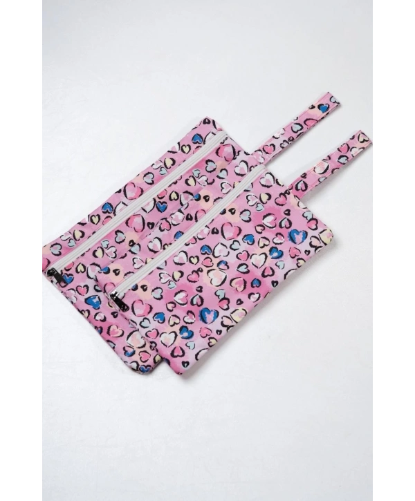 Islak/kuru Kirli Temiz Kıyafet, Mayo, Bebek Çamaşır Çantası - Sıvı Geçirmez Kalpli