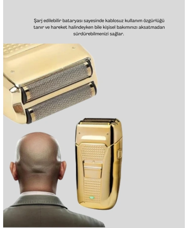 Islak Kuru Kullanımlı Şarjlı Tıraş Makinesi Ergonomik ve Cilt Dostu