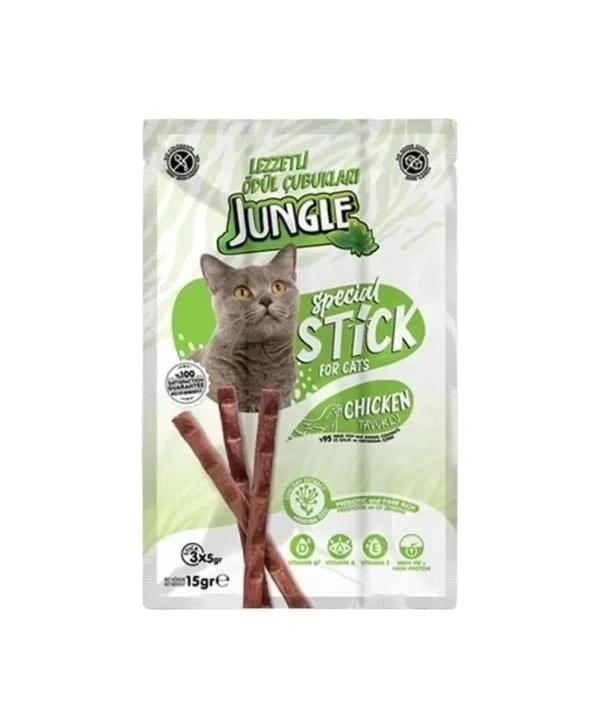 Jungle Tavuklu Stick Kedi Ödülü 3 Adet 5 Gr