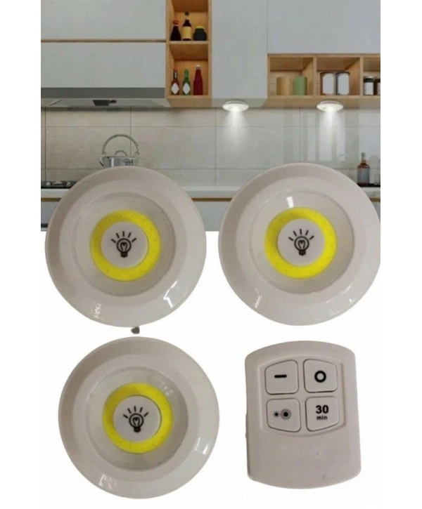 Kablosuz Pilli Işıldak  Masa Lambası Mutfak Tezgah Altı Banyo Dolabı Dolap İçi
