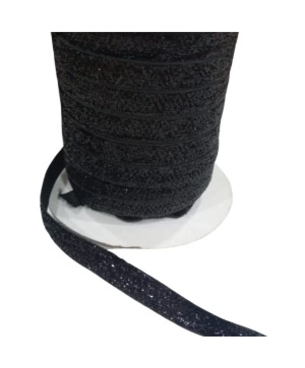 Kadife Kurdele Simli 1 Cm Siyah 10 Metre