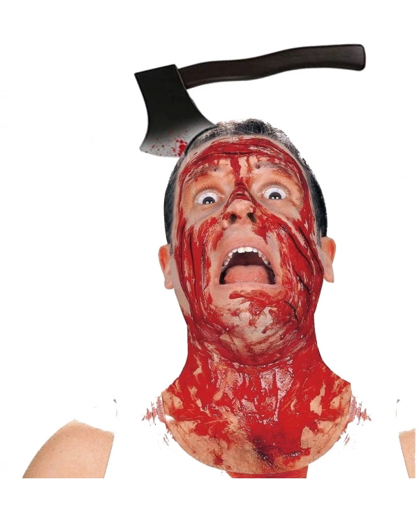 Kafaya Saplanmış Halloween Kanlı Balta Şaka Tacı (5047)