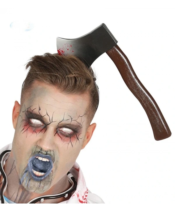 Kafaya Saplanmış Halloween Kanlı Balta Şaka Tacı (5047)