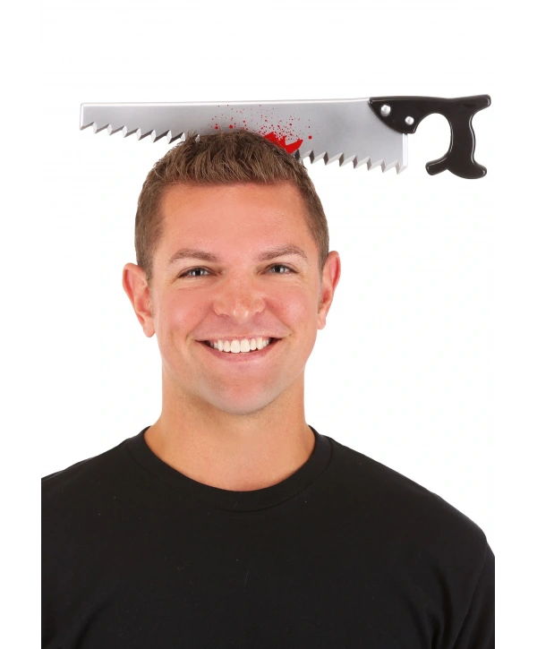 Kafaya Saplanmış Halloween Kanlı Testere Şaka Tacı (5047)