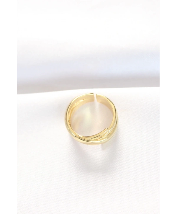 Kalın Gold Renk Ayarlanabilir Yüzük