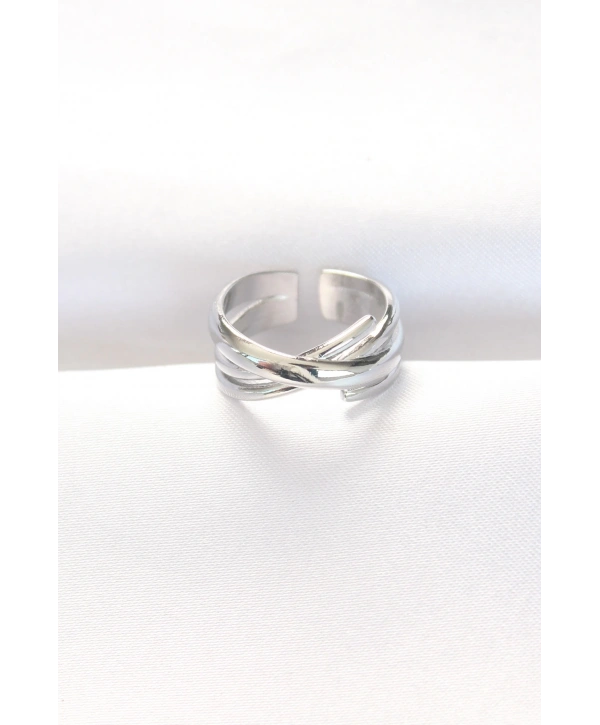 Kalın Silver Renk Ayarlanabilir Yüzük