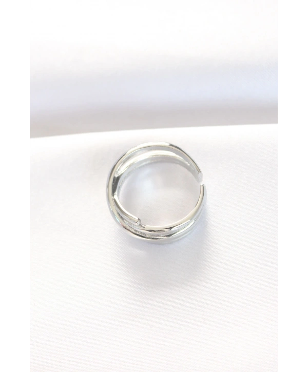Kalın Silver Renk Ayarlanabilir Yüzük