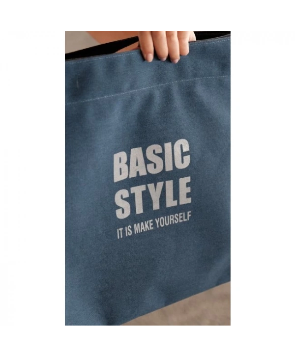 Kanvas Çapraz Askılı Tote Çanta Lacivert