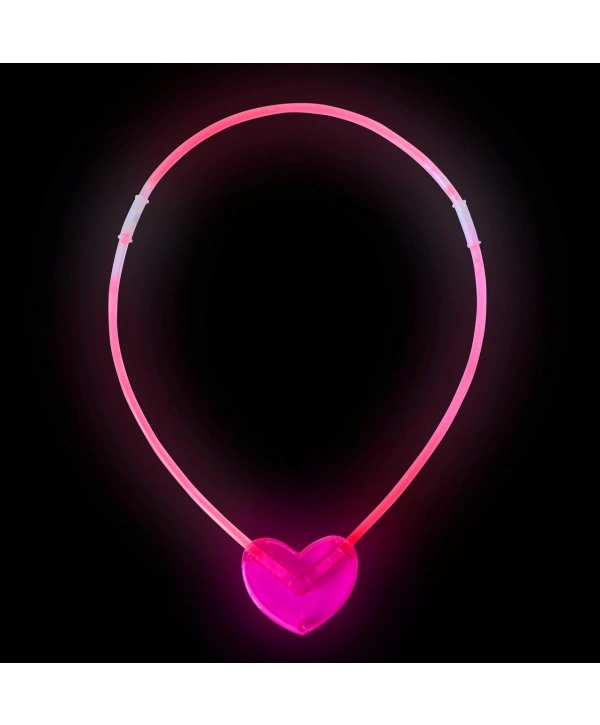 Karanlıkta Yanan Glow Kalp Şekilli Kolye 6 Renk 6 Adet (5047)