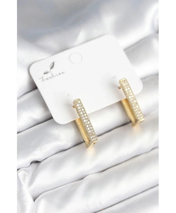 Kare Zirkon Taşlı Kadın Küpe