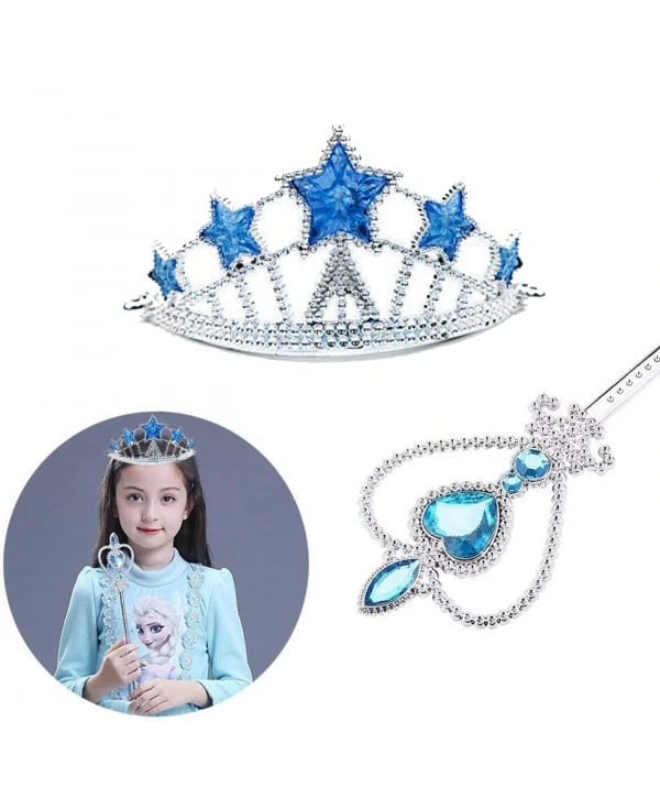 Karlar Ülkesi Elsa Yıldız Mavi Taç ve Elsa Asa Seti 2 Parça (5047)