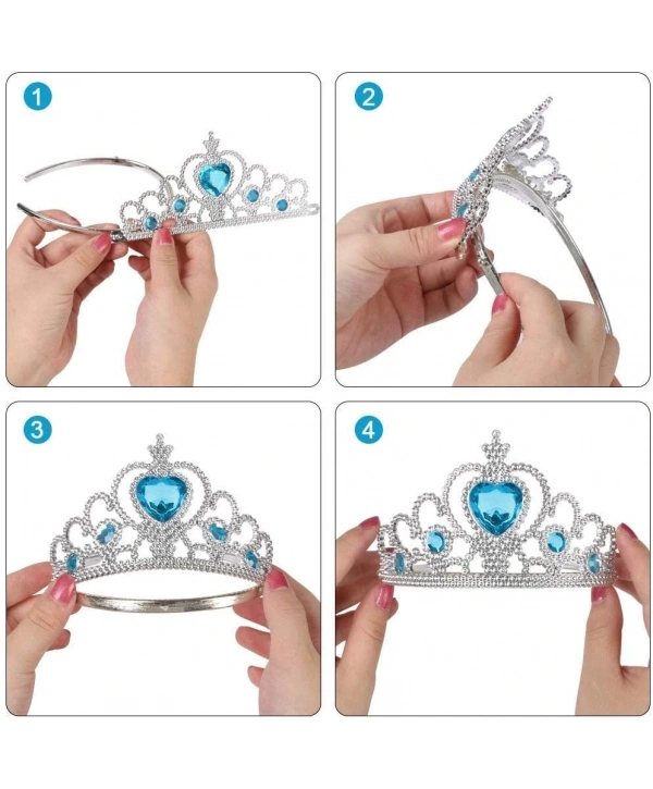 Karlar Ülkesi Mavi Kalpli Taşlı Elsa Tacı (5047)