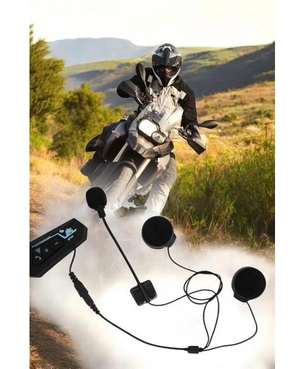 Kask Kulaklığı Motosiklet Intercom Interkom Dinleme Konuşma Özellikli Su Geçirmez