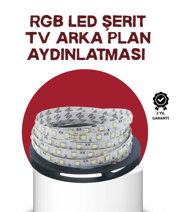 Kendinden Yapışkanlı LED Şerit Televizyon Aydınlatması 2mt