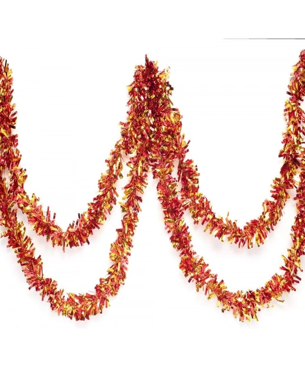 Kırmızı Altın Renk 4 cm Genişlik Garland Çift Renk Sim Süs 180 cm (5047)