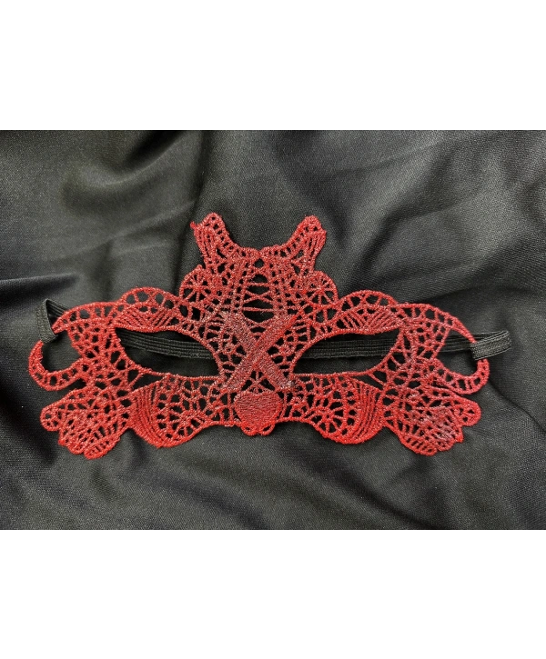 Kırmızı Dantel Masquerade Maskesi Çift Taraflı 10 No (5047)