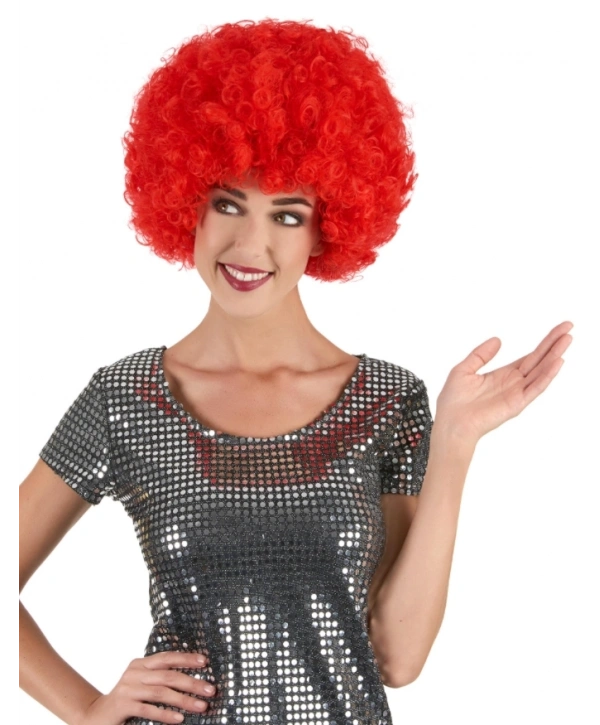 Kırmızı Renk Kıvırcık Afro Bonus Peruk (5047)