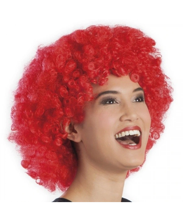 Kırmızı Renk Kıvırcık Afro Bonus Peruk (5047)