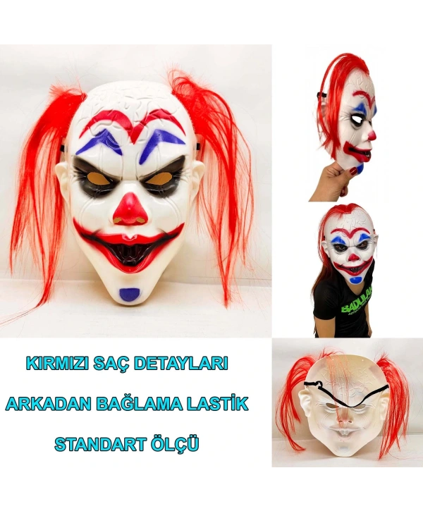 Kızıl Saçlı Joker Palyaço Maskesi (5047)