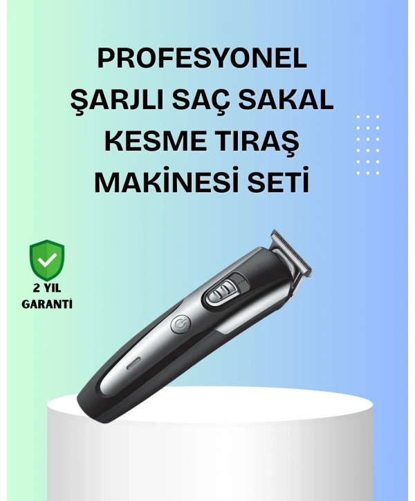 Kuaför Tipi Şarjlı Saç ve Sakal Kesme Makinesi Güçlü Motorlu