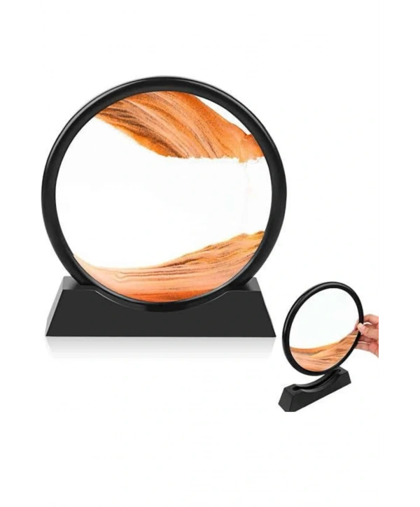 Kum Saati Yuvarlak Şık Kum Tablosu Dekoratif Kum Sulu Kum Saati