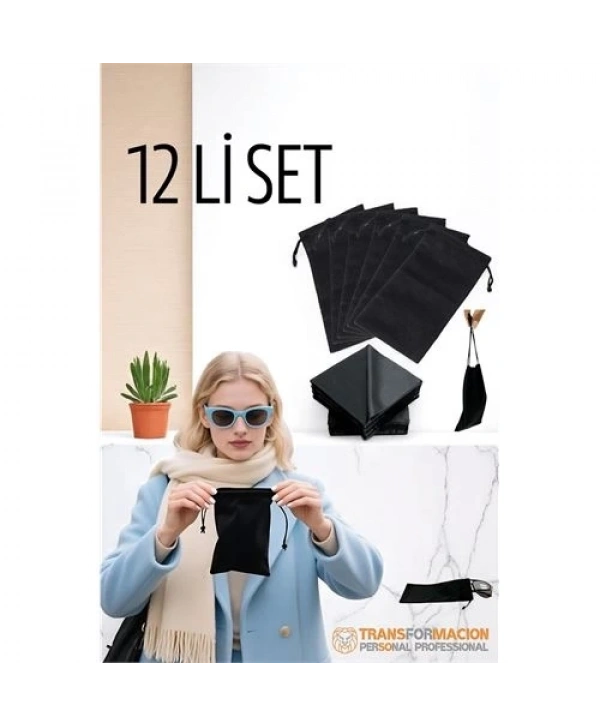 Kumaş Gözlük Kılıfı 6+6 Kılıf+Bezli SET
