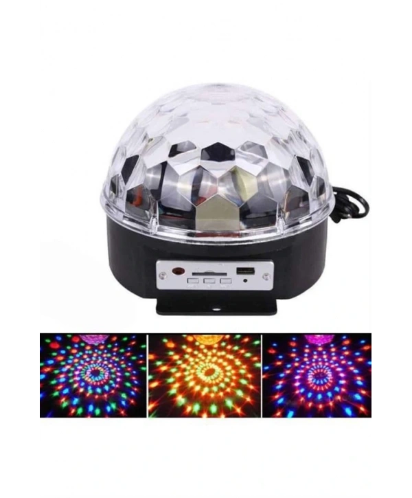 Led Işık Disko Topu Bluetooth Hoparlörlü USB Müzik Çalar Kumandalı