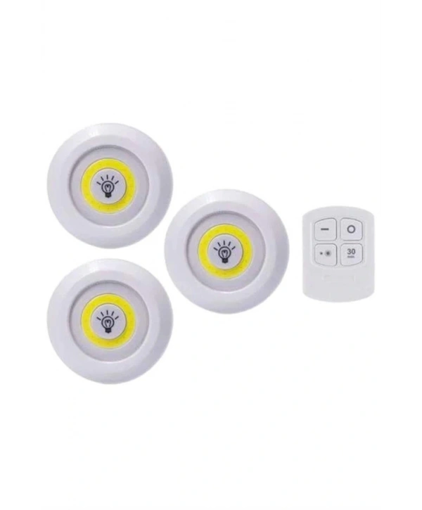 Led Lamba 3lü Uzaktan Kumandalı Yapışkanlı