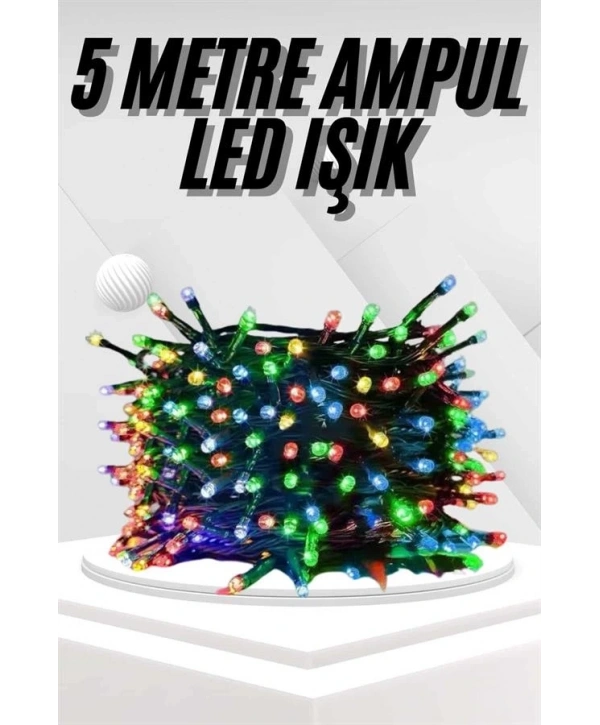 Ledli Fişli Led Dekor Lambası 5M RGB Yılbaşı Ağacı Işığı