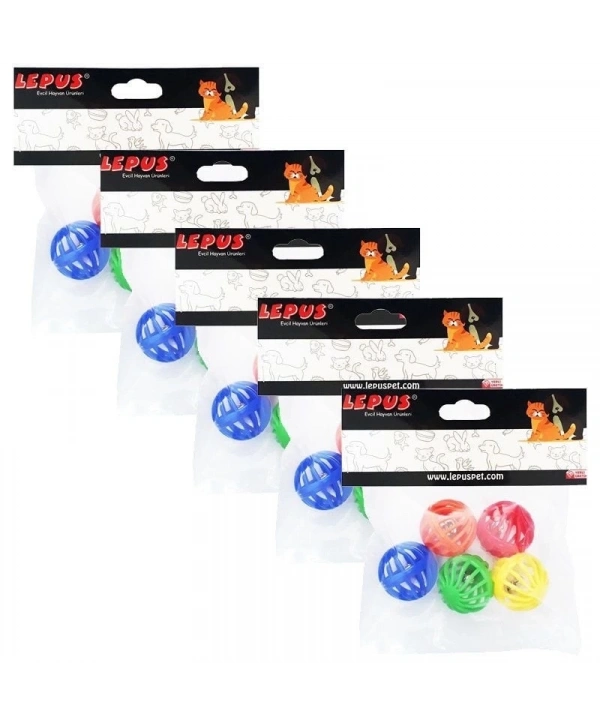 Lepus Zilli Kafes Top Kedi Oyuncağı 5 Adet