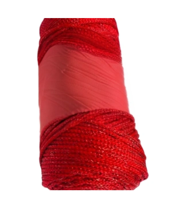 Makrome İpi 3mm Polyester Kırmızı Simli