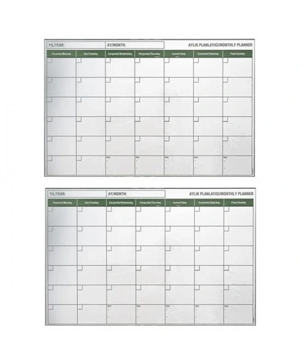Manyetik Yapışkanlı Bir Aylık Program Planlayıcı Takvim 85x56 cm (5047)