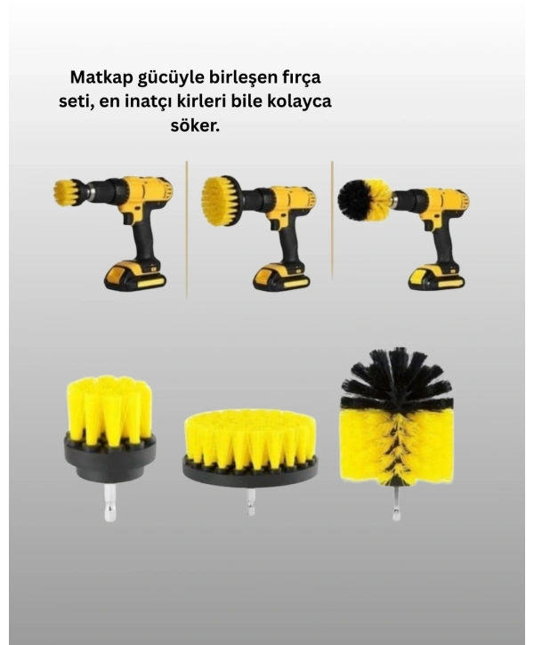 Matkap Ucu Temizlik Aparatı 3’lü Fırça Seti