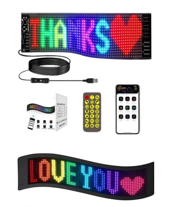 Matrix Led Cama Yapışan Telefon Kontrollü Panel Dijital Ekran Kumandalı