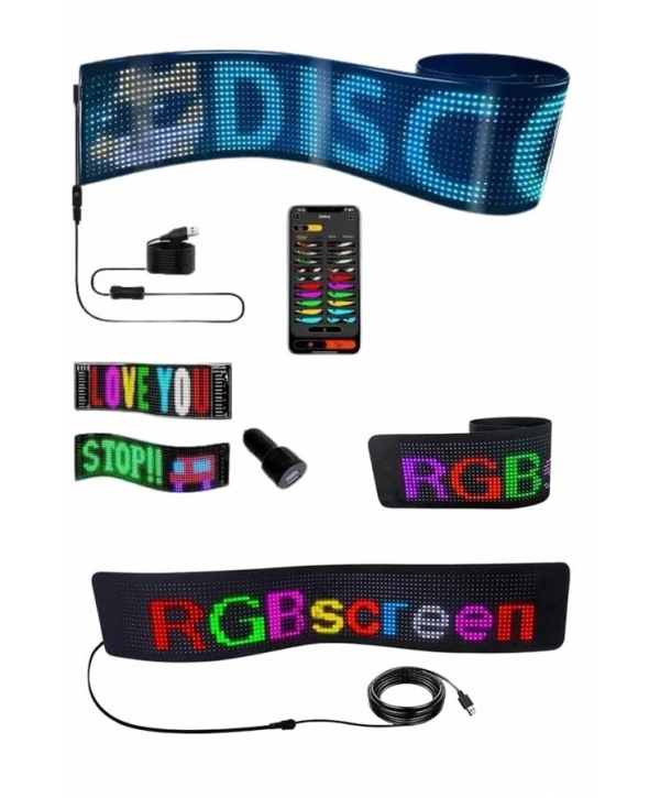 Matrix Led Cama Yapışan Telefon Kontrollü Panel Dijital Ekran Kumandalı