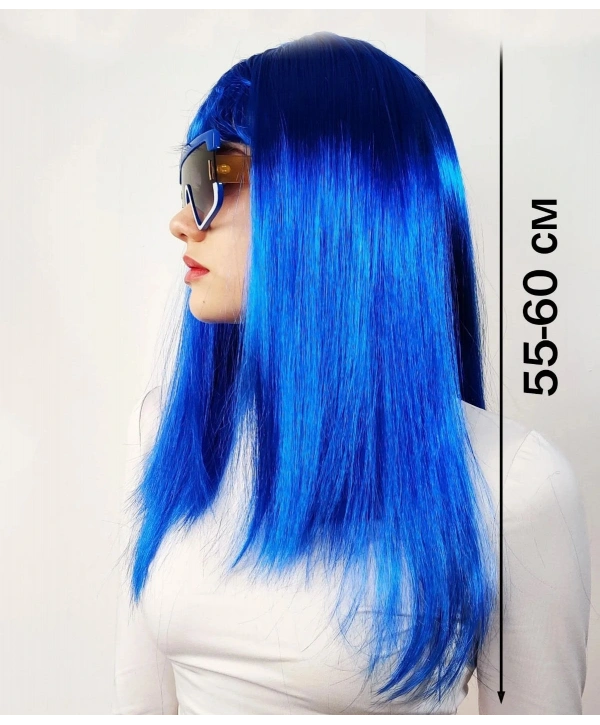 Mavi Renk Uzun Parti Peruğu (5047)